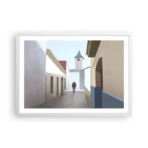 Poster in white frmae - Sunny Walk - 70x50 cm