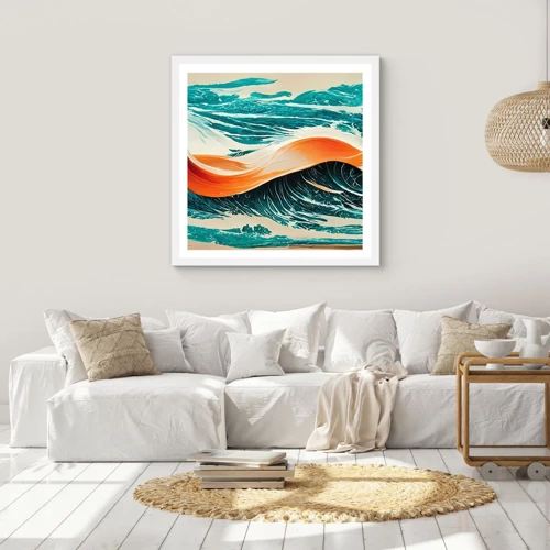 Poster in white frmae - Surfer's Dream - 40x40 cm