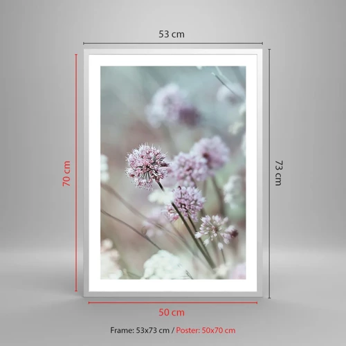 Poster in white frmae - Sweet Filigrees of Herbs - 50x70 cm