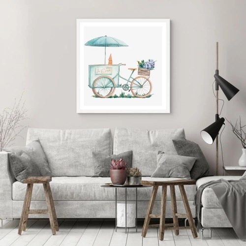 Poster in white frmae - Sweet Memory of the Summer - 50x50 cm