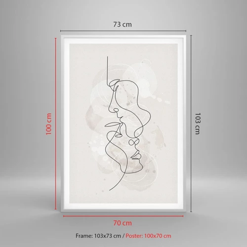 Poster in white frmae - Tangled up in an Embrace - 70x100 cm