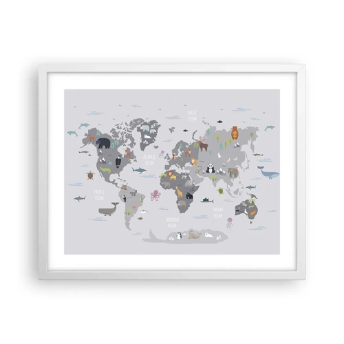 Poster in white frmae - Tell Me Where You Are From - 50x40 cm