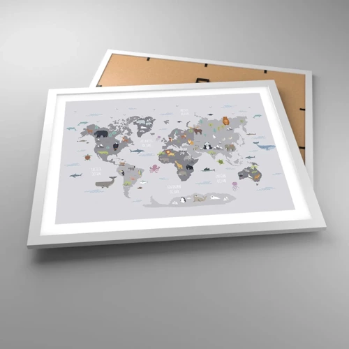 Poster in white frmae - Tell Me Where You Are From - 50x40 cm