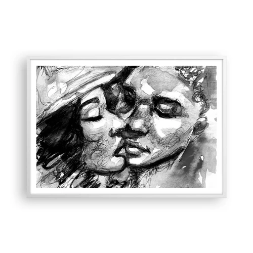 Poster in white frmae - Tender Moment - 100x70 cm