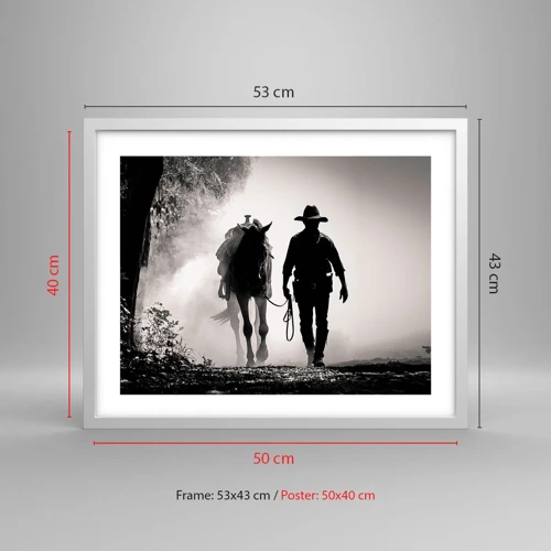 Poster in white frmae - Texan Morning - 50x40 cm