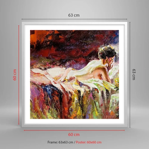 Poster in white frmae - Thoughtful Venus - 60x60 cm