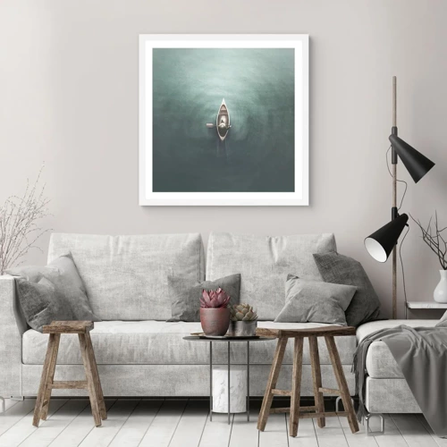 Poster in white frmae - Through Moon Lake - 30x30 cm