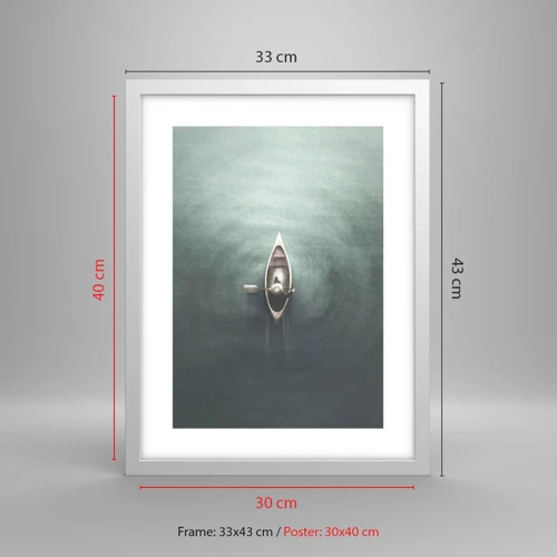 Poster in white frmae - Through Moon Lake - 30x40 cm