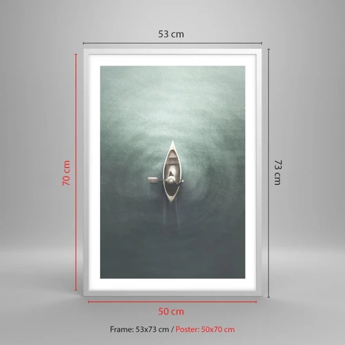 Poster in white frmae - Through Moon Lake - 50x70 cm