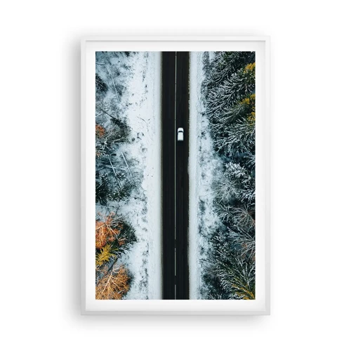 Poster in white frmae - Through a Wintery Forest - 61x91 cm