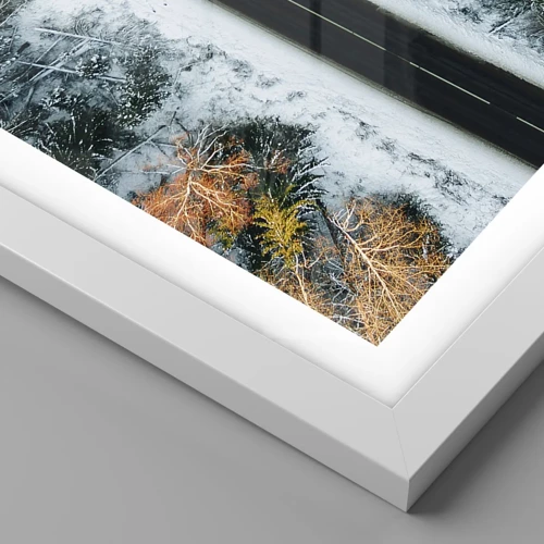 Poster in white frmae - Through a Wintery Forest - 70x100 cm