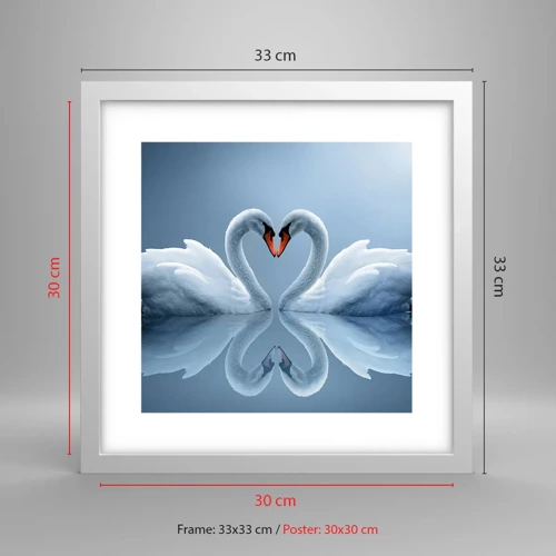 Poster in white frmae - Time for Love - 30x30 cm