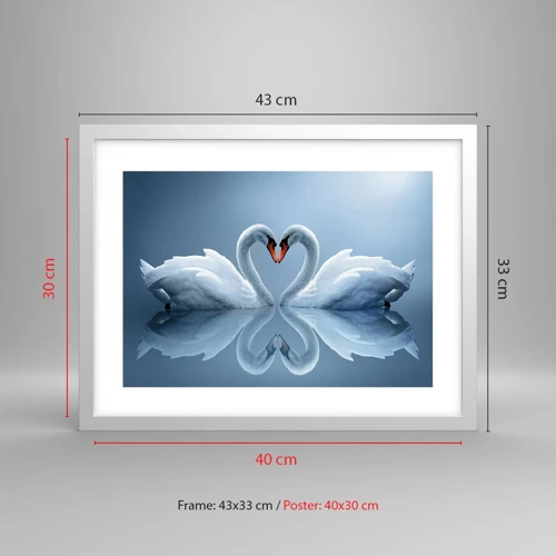 Poster in white frmae - Time for Love - 40x30 cm