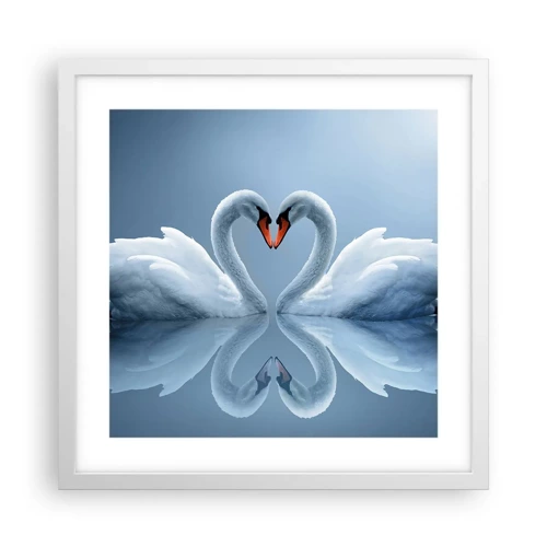 Poster in white frmae - Time for Love - 40x40 cm