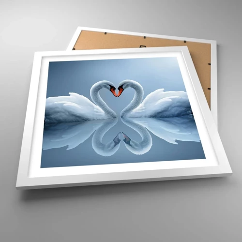Poster in white frmae - Time for Love - 40x40 cm