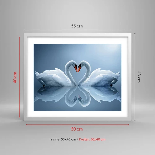 Poster in white frmae - Time for Love - 50x40 cm