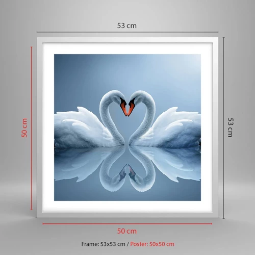 Poster in white frmae - Time for Love - 50x50 cm
