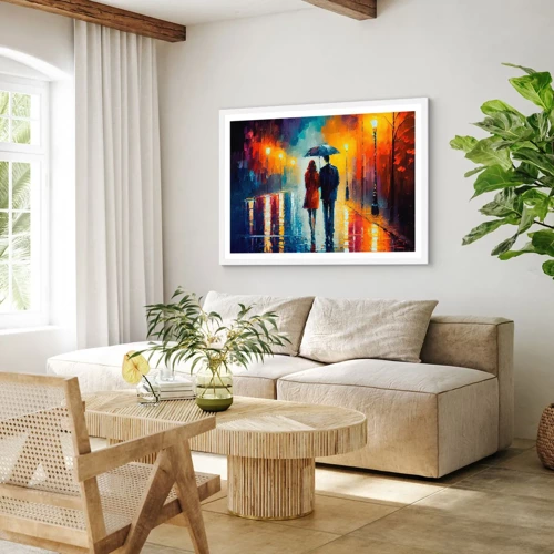 Poster in white frmae - Together - Colourful Night - 40x30 cm