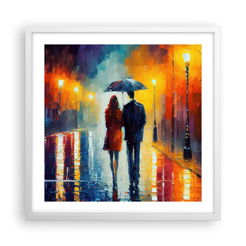 Poster in white frmae - Together - Colourful Night - 50x50 cm