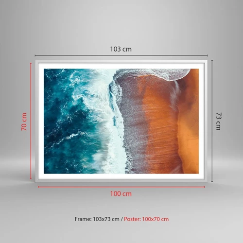 Poster in white frmae - Touch of the Ocean - 100x70 cm