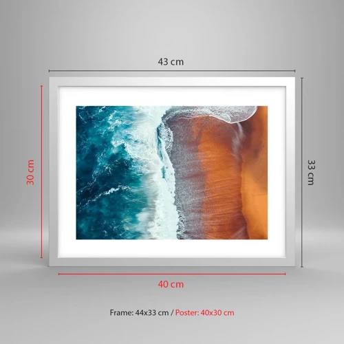 Poster in white frmae - Touch of the Ocean - 40x30 cm