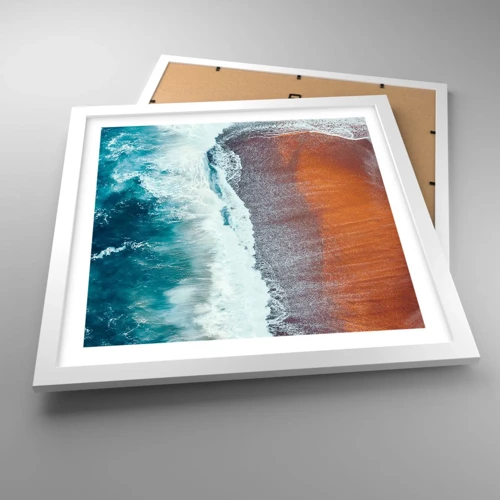 Poster in white frmae - Touch of the Ocean - 40x40 cm