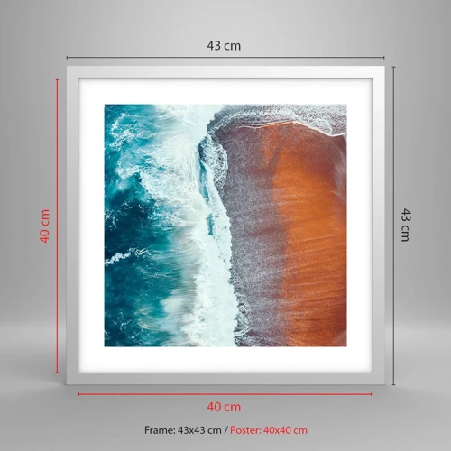 Poster in white frmae - Touch of the Ocean - 40x40 cm