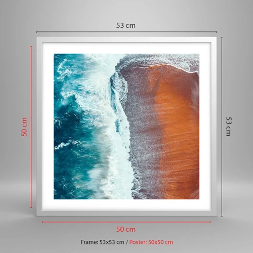 Poster in white frmae - Touch of the Ocean - 50x50 cm