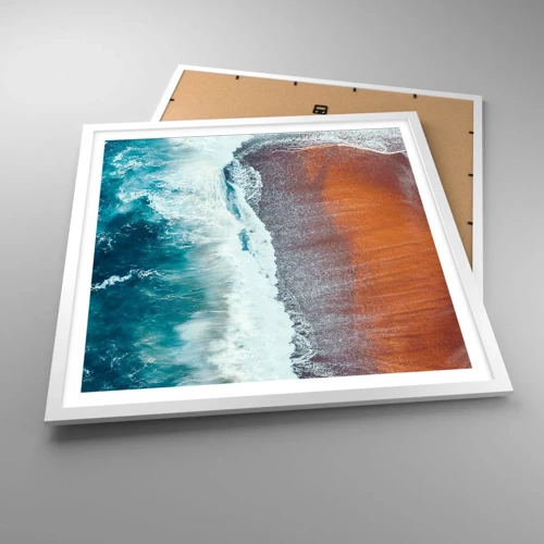 Poster in white frmae - Touch of the Ocean - 60x60 cm