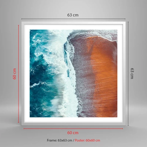 Poster in white frmae - Touch of the Ocean - 60x60 cm