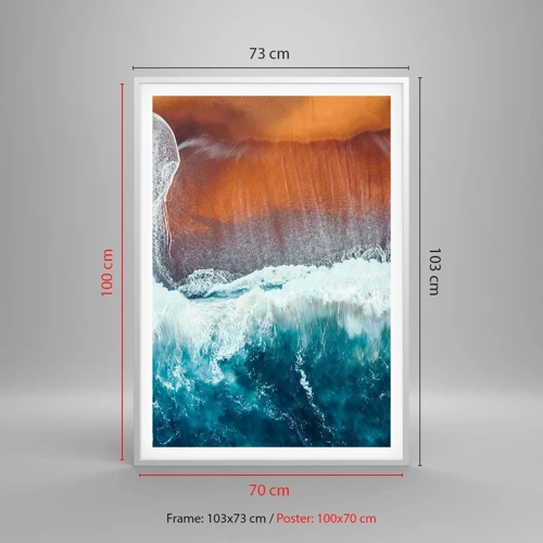 Poster in white frmae - Touch of the Ocean - 70x100 cm