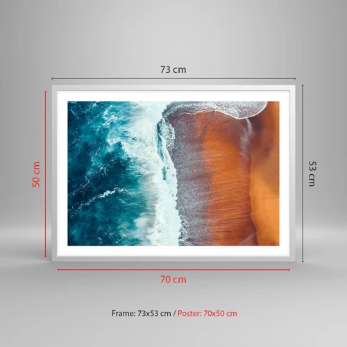 Poster in white frmae - Touch of the Ocean - 70x50 cm