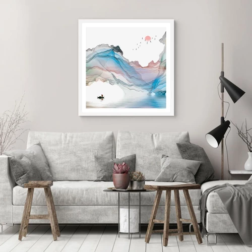 Poster in white frmae - Towards Crystal Mountains - 60x60 cm