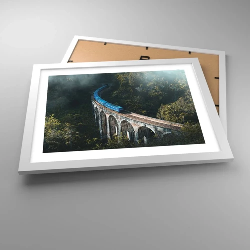 Poster in white frmae - Train through Nature - 40x30 cm