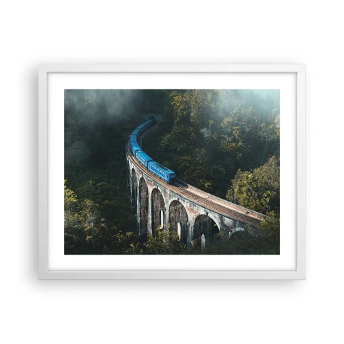 Poster in white frmae - Train through Nature - 50x40 cm