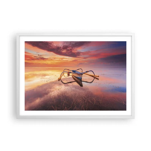 Poster in white frmae - Tranquility of Tropical Evening - 70x50 cm