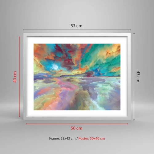 Poster in white frmae - Two Skies - 50x40 cm