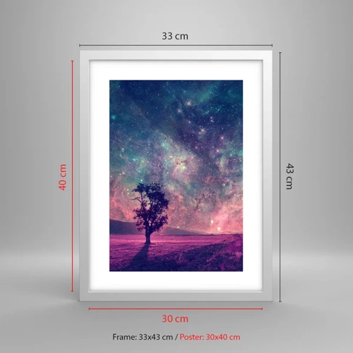 Poster in white frmae - Under Magical Sky - 30x40 cm