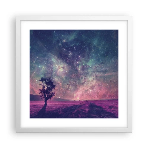 Poster in white frmae - Under Magical Sky - 40x40 cm