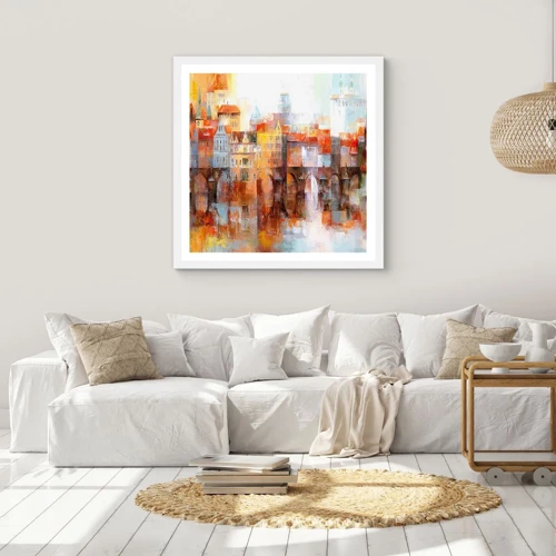Poster in white frmae - Under The Bridge It Is Also Pretty - 40x40 cm