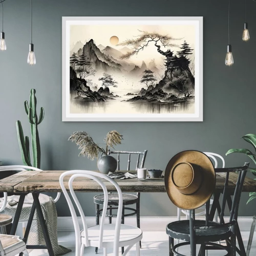 Poster in white frmae - Unique Charm of the Orient - 70x50 cm