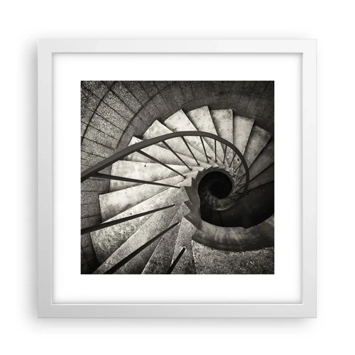 Poster in white frmae - Up the Stairs and Down the Stairs - 30x30 cm