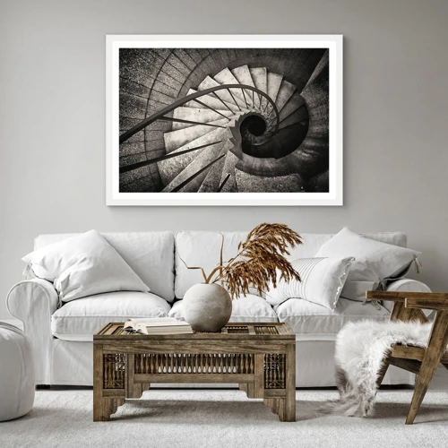 Poster in white frmae - Up the Stairs and Down the Stairs - 50x50 cm