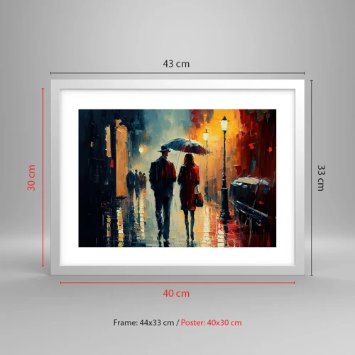 Poster in white frmae - Urban Love Story - 40x30 cm