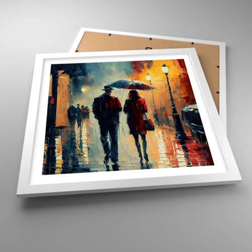 Poster in white frmae - Urban Love Story - 40x40 cm