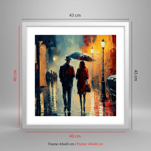 Poster in white frmae - Urban Love Story - 40x40 cm