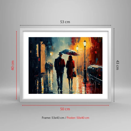 Poster in white frmae - Urban Love Story - 50x40 cm