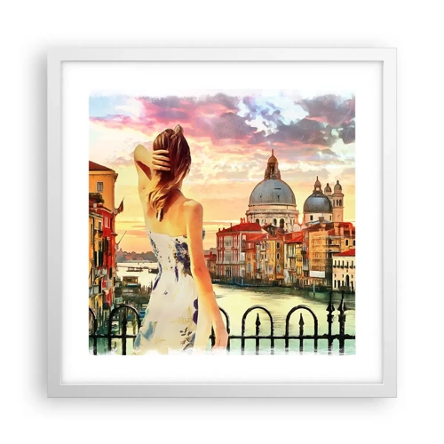 Poster in white frmae - Venice Adventure - 40x40 cm