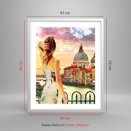 Poster in white frmae - Venice Adventure - 40x50 cm