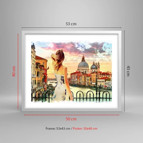 Poster in white frmae - Venice Adventure - 50x40 cm